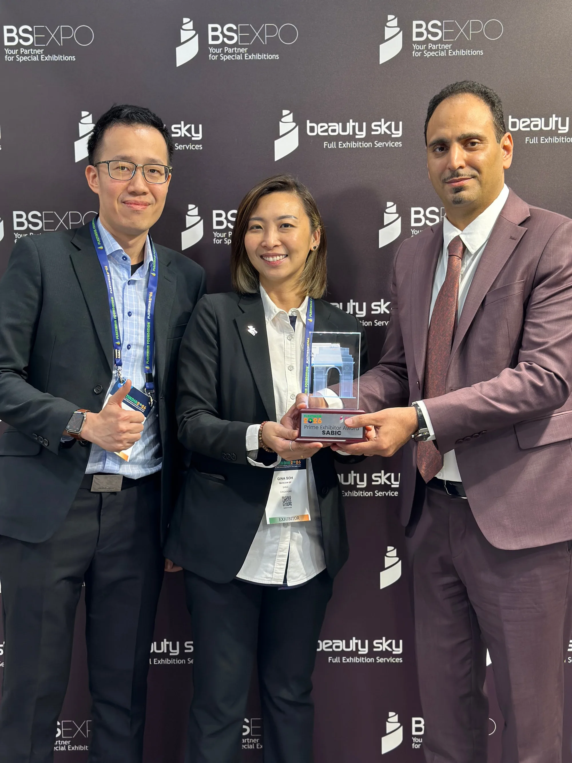 The Prime Exhibitor Award presented to SABIC at PlastIndia 2026