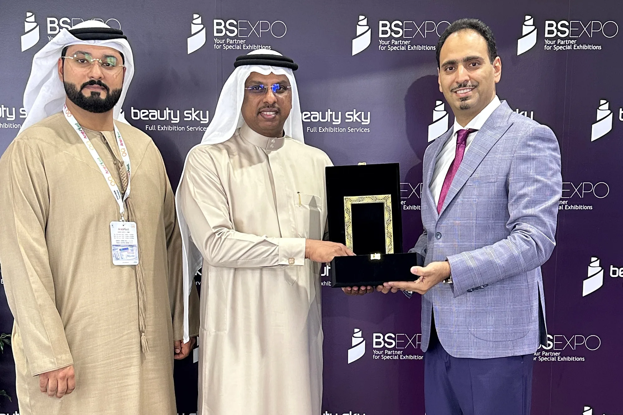 ArabPlast partners presenting a recognition award to Beauty Sky
