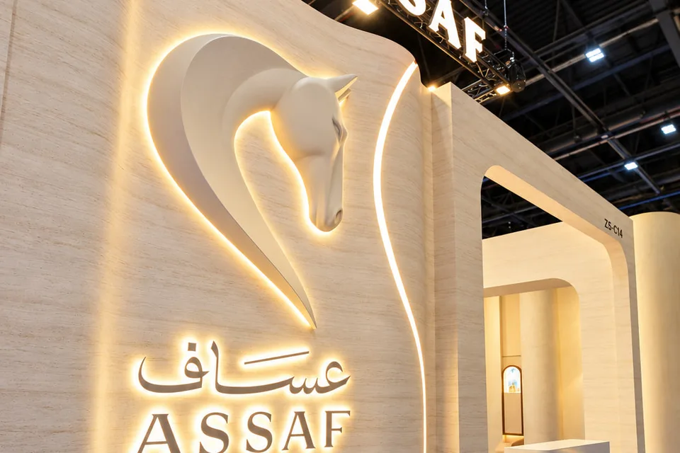 ASSAF beauty & fragrance exhibition stand built by Beauty Sky at Beautyworld Middle East 2026, Dubai, UAE
